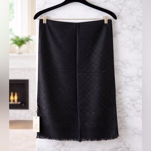 Michael Kors women’s Black Logo Jacquard Scarf
